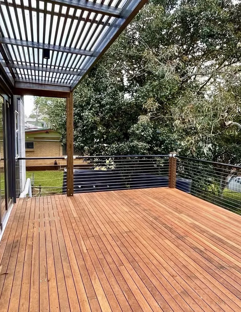 Timber decking and pergola outdoor space